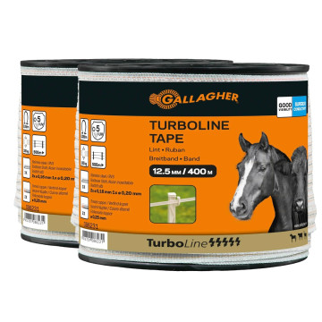 Gallagher Schriklint 12.5mm TurboLine | wit |2x400mtr|079438