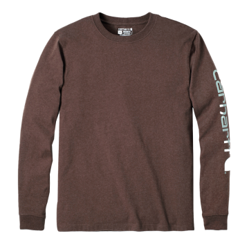 Carhartt T-shirt met lange mouwen EK231 | mouwlogo | bruin