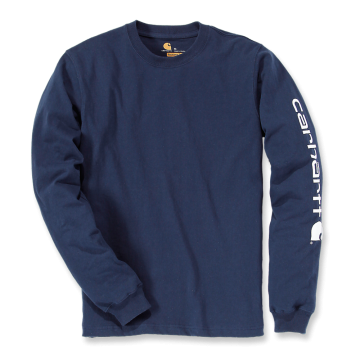 Carhartt T-shirt met lange mouwen EK231 | mouwlogo | navy